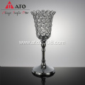 Round Goblet Centerpiece Crystal Clear Glass Candle Holders